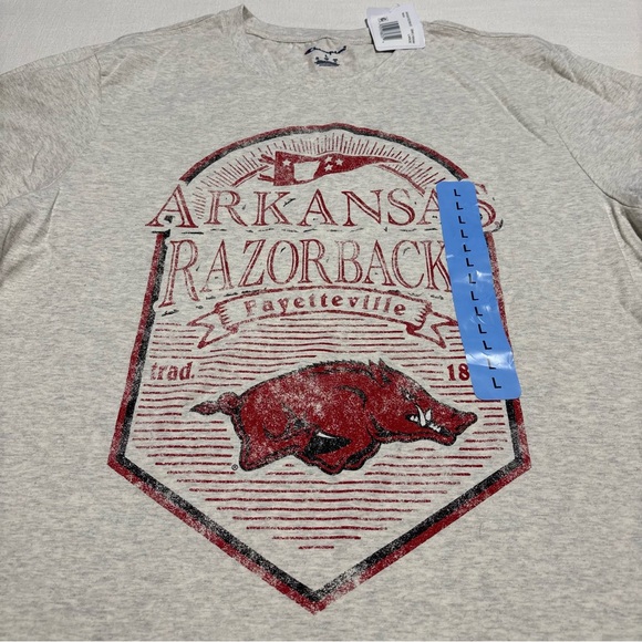 Men’s Champion Arkansas Razorbacks Tee | Natural / Ash Gray | Large | NWT - Picture 2 of 8